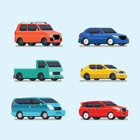 Set of Transportation Vehicle Illustration vector