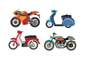 Motor Bike Vehicle Set vector