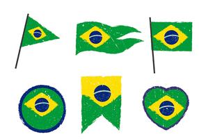 Brasil Flag Clipart Set vector