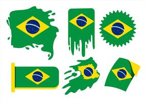 Brasil Flag Clipart Set vector