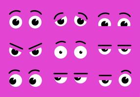 Flat Vector Cartoon Eyes Pack