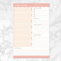 Vector Weekly Planner Template