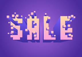 Exploding Pixels Sale Typography Vector