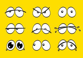 Set Of  Cartoon Eyes Expression vector