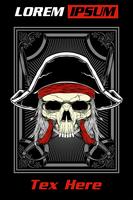 Skull pirate vector.detail hand drawing vector