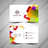 Diseño colorido abstracto elegante tarjeta de visita vector