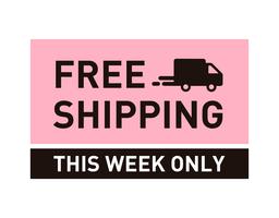 Free shipping. Badge with truck icon. vector