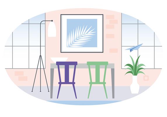 Vector Designer Room Illustration