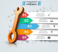 Wrench, screw, repair icon. Business infographic. vector