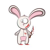 Bad rabbit - horror illustration. vector