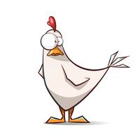 Funny, cute cartoon hen characters.  vector