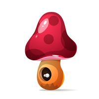 Cartoon funny. cute eye mushroom illustration. vector