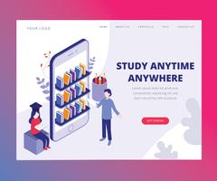 Isometric Artwork Concept of Study Anytime Anywhere vector