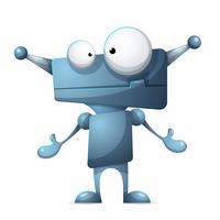 Funny, cute cartoon characters robot. vector