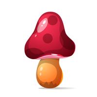 Cartoon mushroom illustration with glare and shadow vector