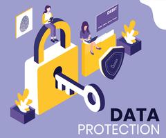 Data Protection Isometric Artwork Concept