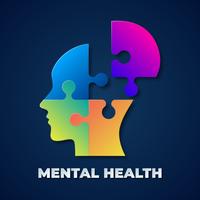 Man Silhouette Puzzle For Mental Health Day vector