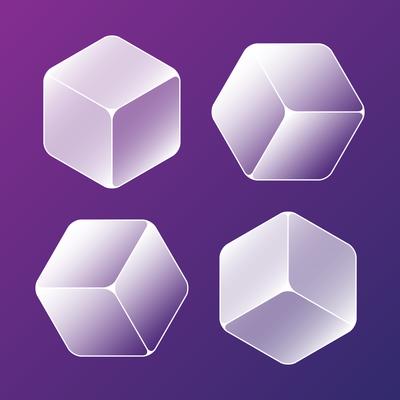 Cold Solid Ice Cubes Element Set