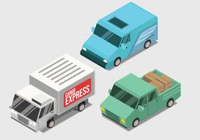 Delivery Transportation Isometric Vector Set