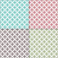 Moroccan outline  interlocking circles tile patterns vector