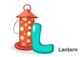 L for lantern vector