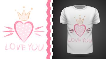 Cute princess - idea for print t-shirt vector