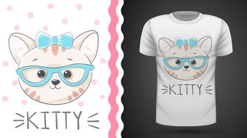 Pretty kittty idea for print t-shirt vector