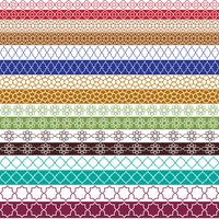 colorful Moroccan border patterns vector