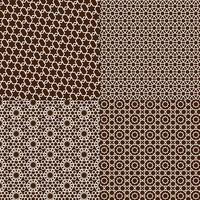 brown and white Moroccan patterns vector