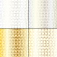 silver and gold Moroccan undulating geometric patterns vector