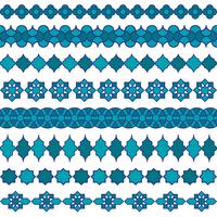 patrones de frontera azul marroquí vector