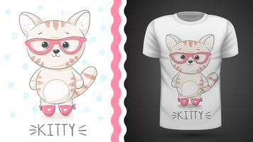 Pretty kittty idea for print t-shirt vector