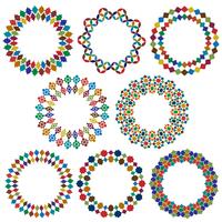 ornate Moroccan style circle frames vector