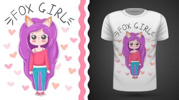 Cute little princess - idea for print t-shirt vector