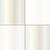 metallic silver Moroccan geometric patterns vector