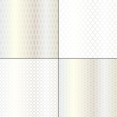 metallic silver Moroccan geometric patterns