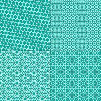 white and turquoise blue Moroccan patterns vector