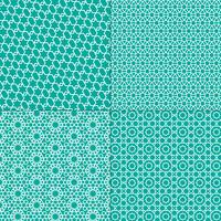 white and turquoise blue Moroccan patterns vector