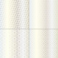 white and metallic silver Moroccan patterns vector