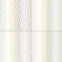 white and metallic silver Moroccan patterns vector