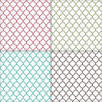 Moroccan arabesque outline seamless tile patterns vector