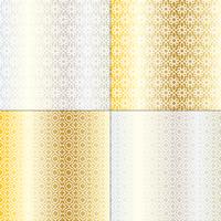 silver and gold Moroccan patterns vector