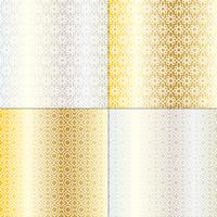 silver and gold Moroccan patterns vector