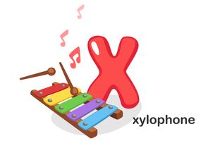 X for xylophone vector