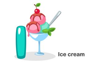 I for ice cream vector