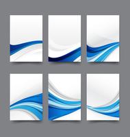 Abstract background collection of curve wave blue and white background vector illustration