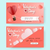 Creative valentine's day sale vector illustration paper cut. greeting card.
