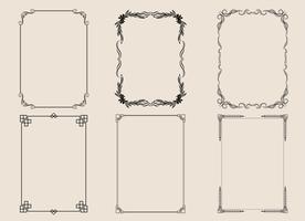 Vintage and classic ornaments frame set vector