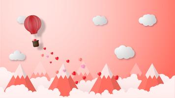 Creative valentines day background vector illustration paper cut style.