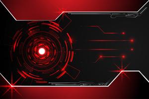 abstract technology background concept circle circuit digital metal red on hi tech future design vector